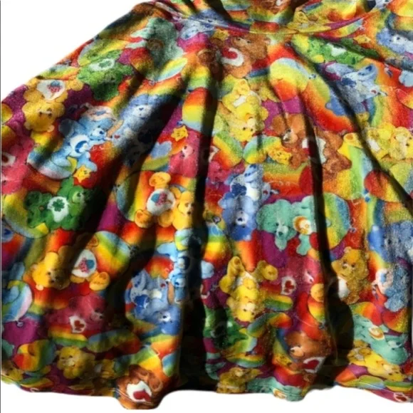 🎀✨🎀 Iron Fist & CARE-BEARS collab Flirty Velvet fit & flare Twirl Dress NWT - Picture 7 of 12